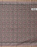 Traditional Semi Tussar Saree with Paisley Inspired Motifs and Geometric Woven Border - Green-Head