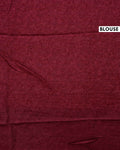 Traditional Semi Tussar Saree with Paisley Inspired Motifs and Geometric Woven Border - Maroon-Blouse