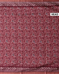 Traditional Semi Tussar Saree with Paisley Inspired Motifs and Geometric Woven Border - Maroon-Head