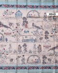 Traditional Semi Tussar Saree with Tribal and Folk Art Print and Geometric Printed Border - Beige-Head