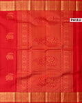 Traditional Silk Saree with Elegant Striped Texture Rich Zari Woven Border - Red-Pallu