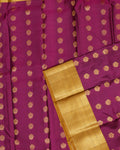 Traditional Silk Saree with Rich Zari Woven Border and Intricate Butta Motifs - Purple-Close Up
