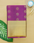 Traditional Silk Saree with Rich Zari Woven Border and Intricate Butta Motifs - Purple