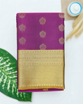 Traditional Silk Saree with Rich Zari Woven Border and Intricate Butta Motifs - Purple
