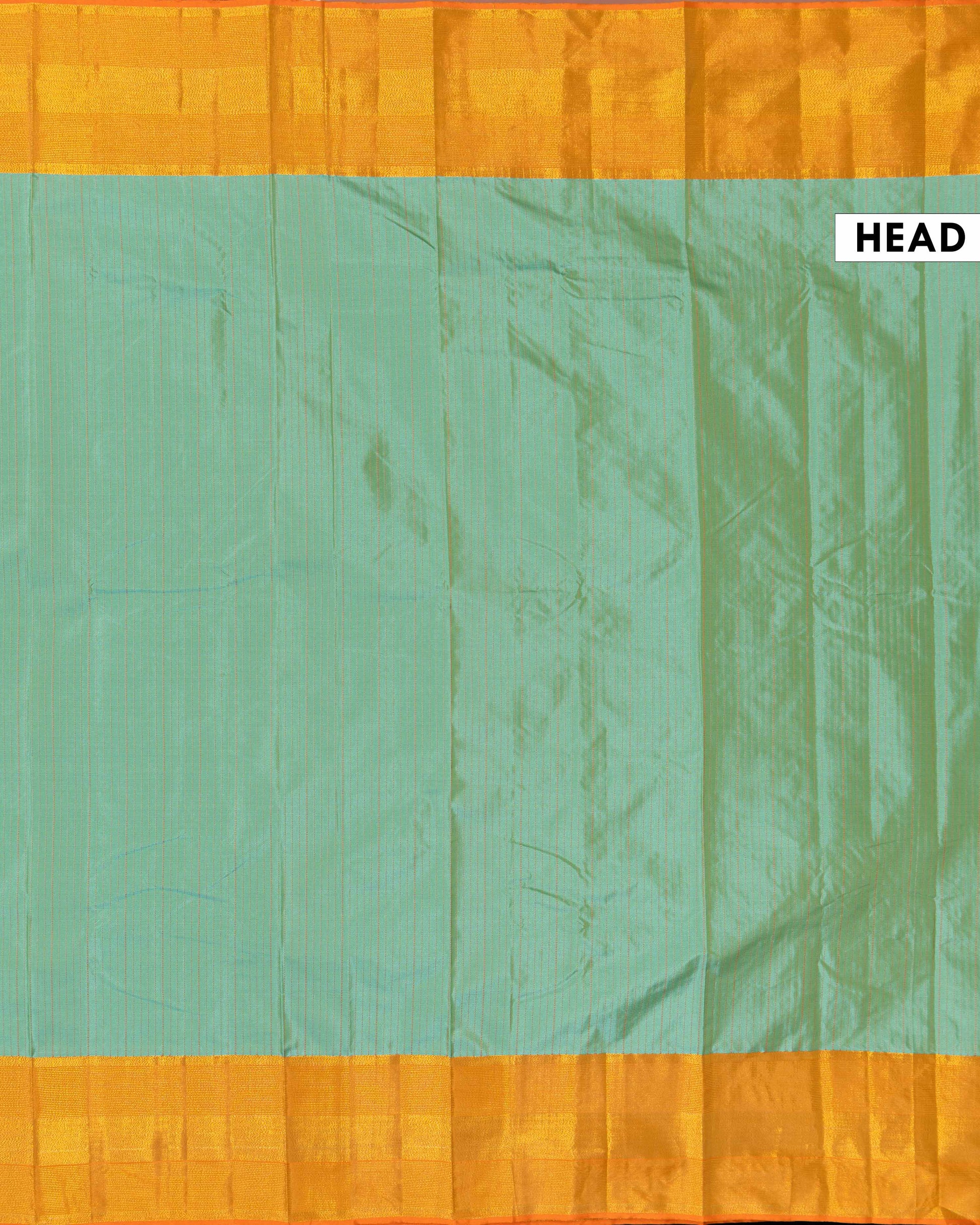 Traditional Soft Silk Saree Adorned with Fine Striped Design and Rich Woven Border - Green