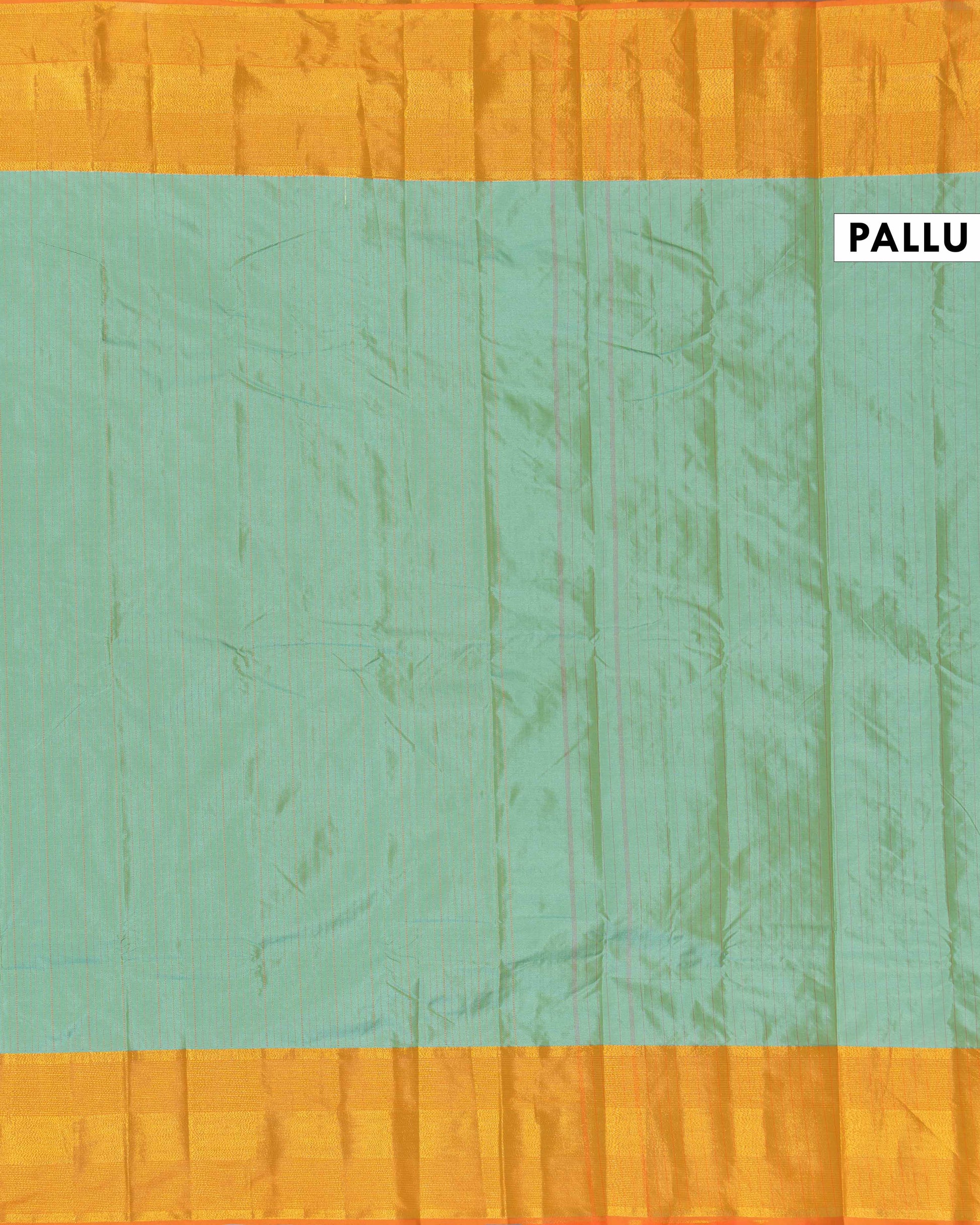 Traditional Soft Silk Saree Adorned with Fine Striped Design and Rich Woven Border - Green