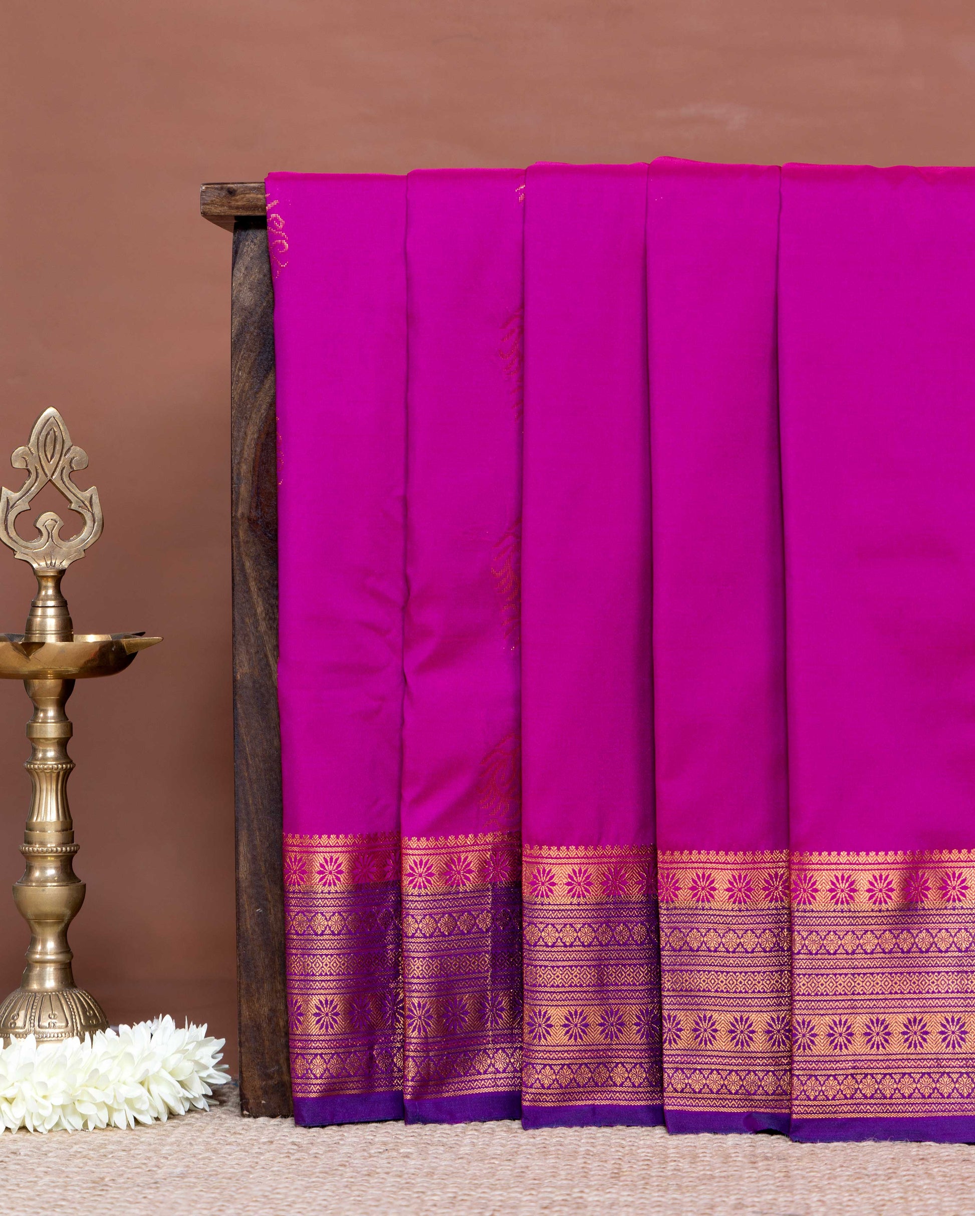 Traditional Soft Silk Saree with Ornate Woven Border and Classic Finish - Purple