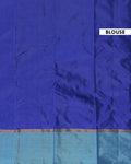 Traditional Soft Silk Saree with Woven Butta and Contrast Zari Border - Blue