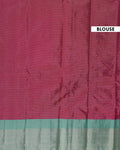 Traditional Soft Silk Saree with Woven Buttas and a Rich Zari Border - Maroon-Blouse