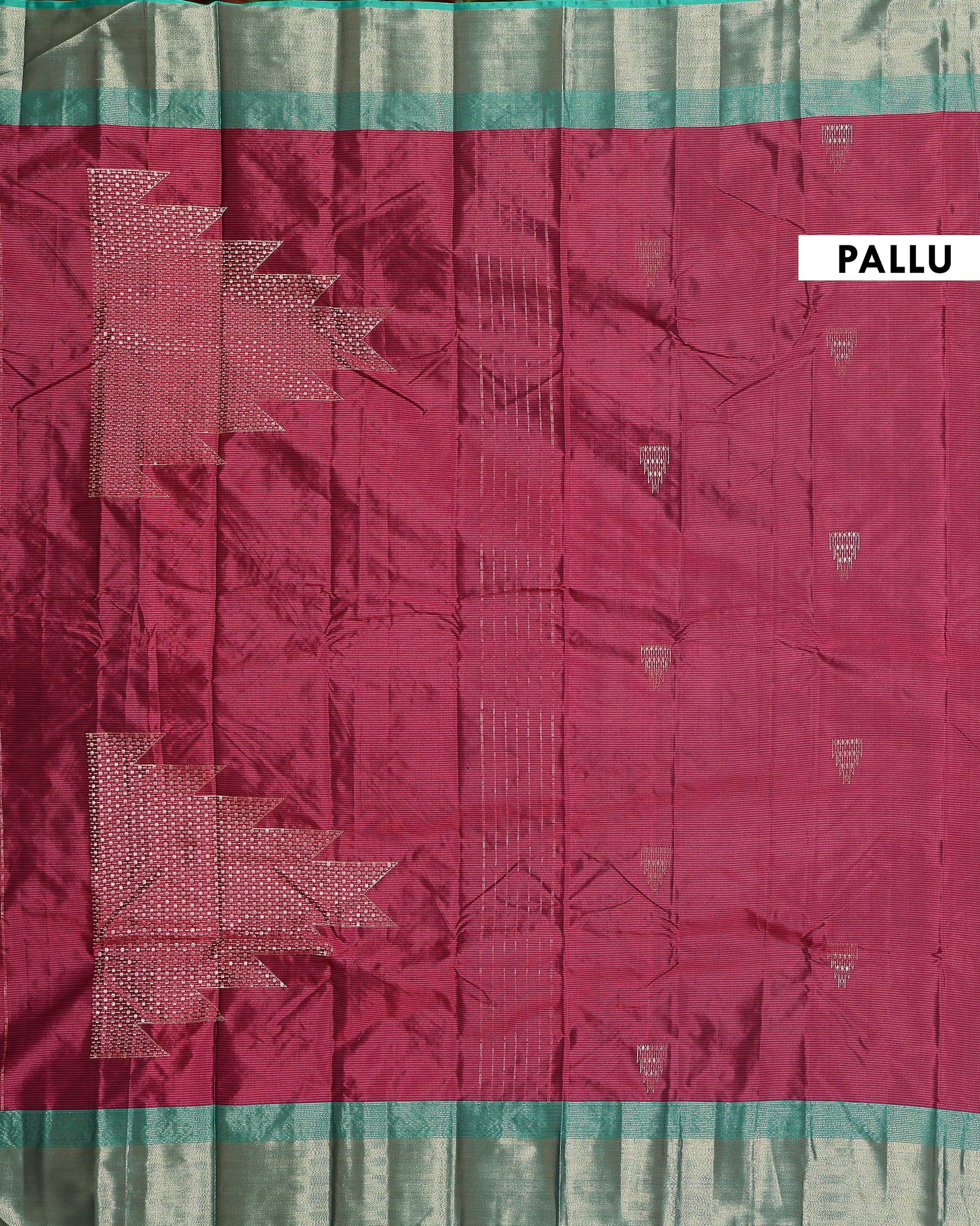 Traditional Soft Silk Saree with Woven Buttas and a Rich Zari Border - Maroon-pallu