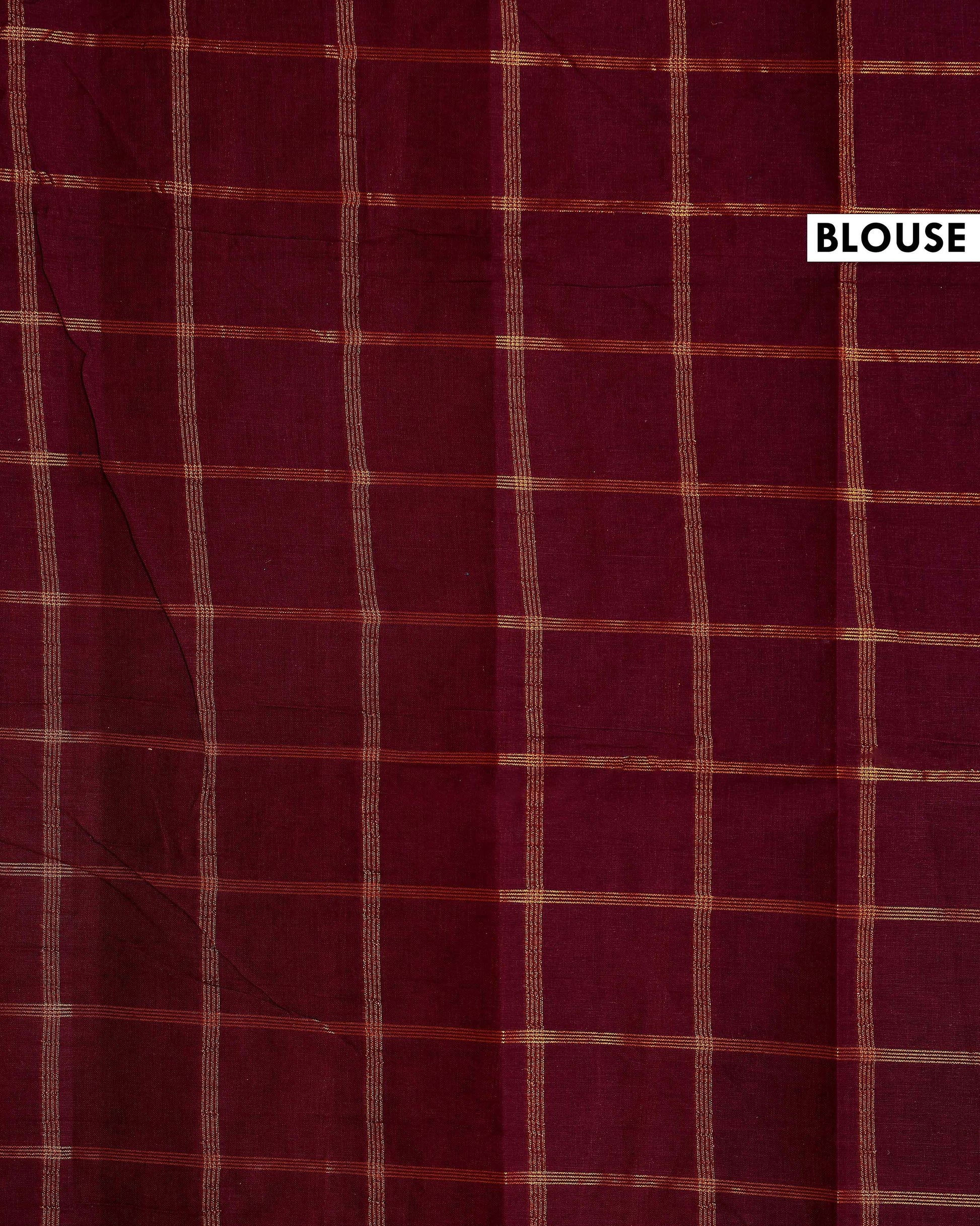 Traditional Sungudi Cotton Handloom Saree with Zari Checked Pattern and Contrast Border - Teal