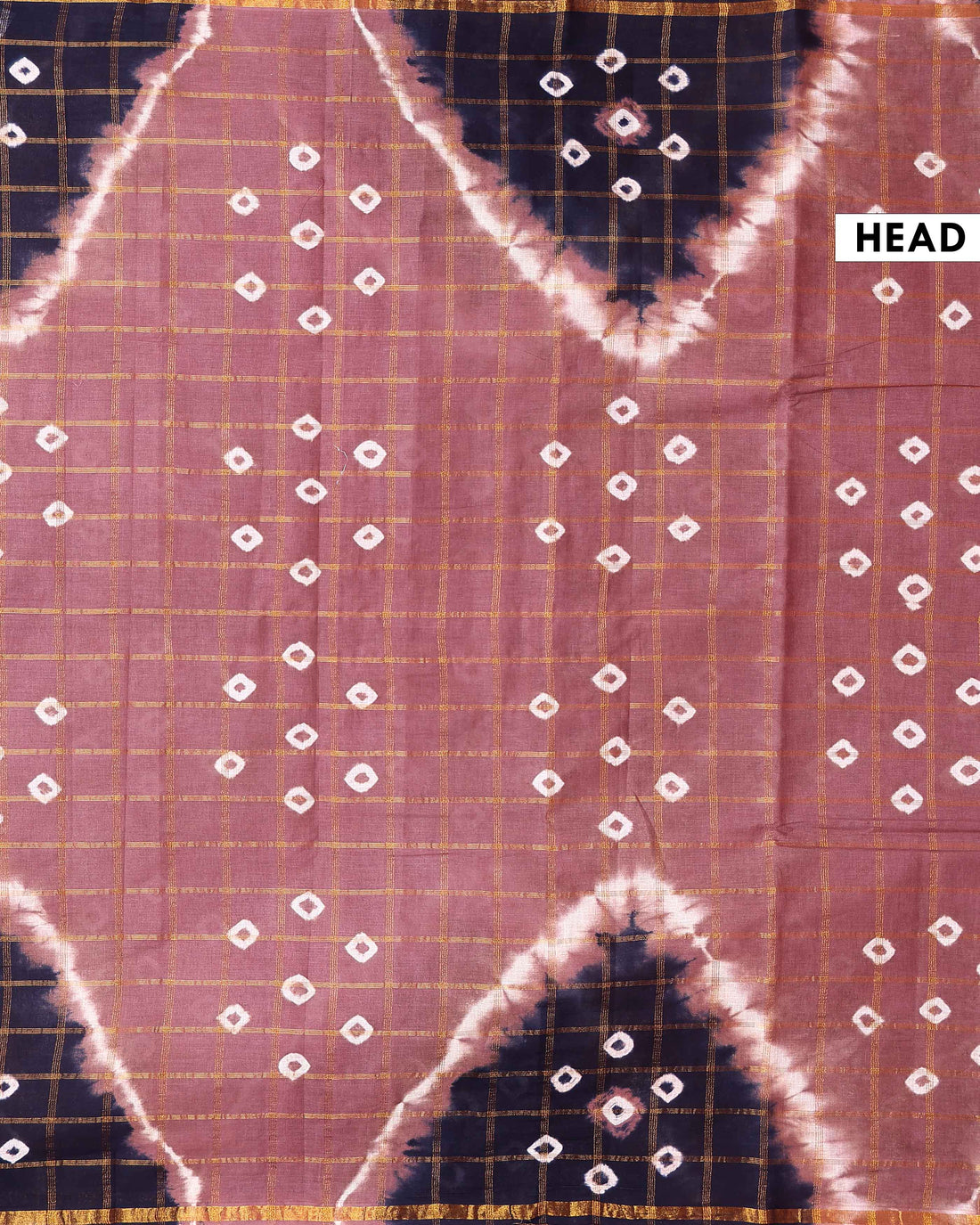 Traditional Sungudi Cotton Saree with Check Pattern and Bandhani Dots  - Onion Pink