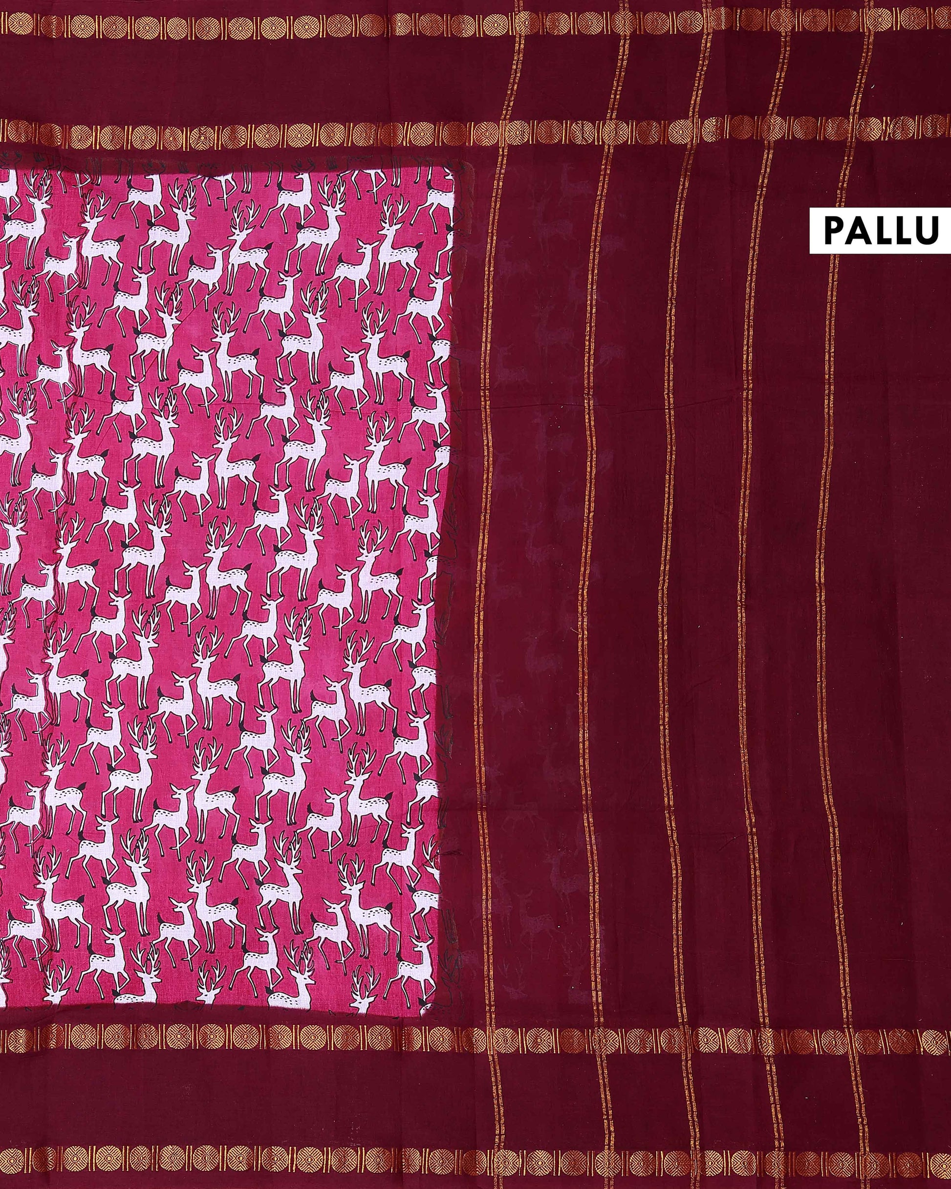 Traditional Sungudi Cotton Saree with Distinctive Animal Pattern and Embellished - Pink