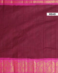 Traditional Sungudi Cotton Saree with Elegant Peacock Zari Border and Plain Body Design - Maroon