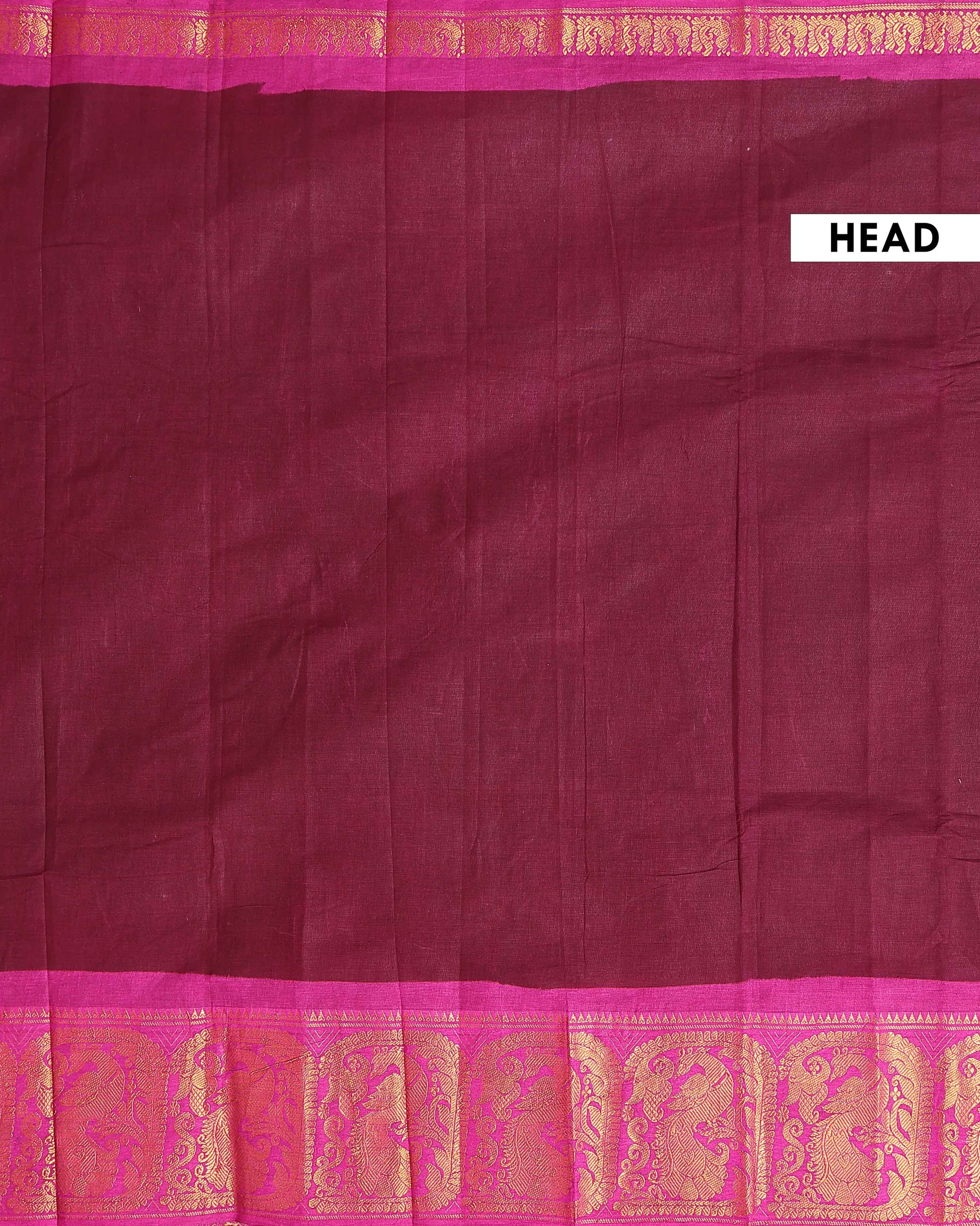 Traditional Sungudi Cotton Saree with Elegant Peacock Zari Border and Plain Body Design - Maroon