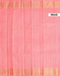 Traditional Sungudi Cotton Saree with Fine Checked Weave and Intricate Zari Border - Peach
