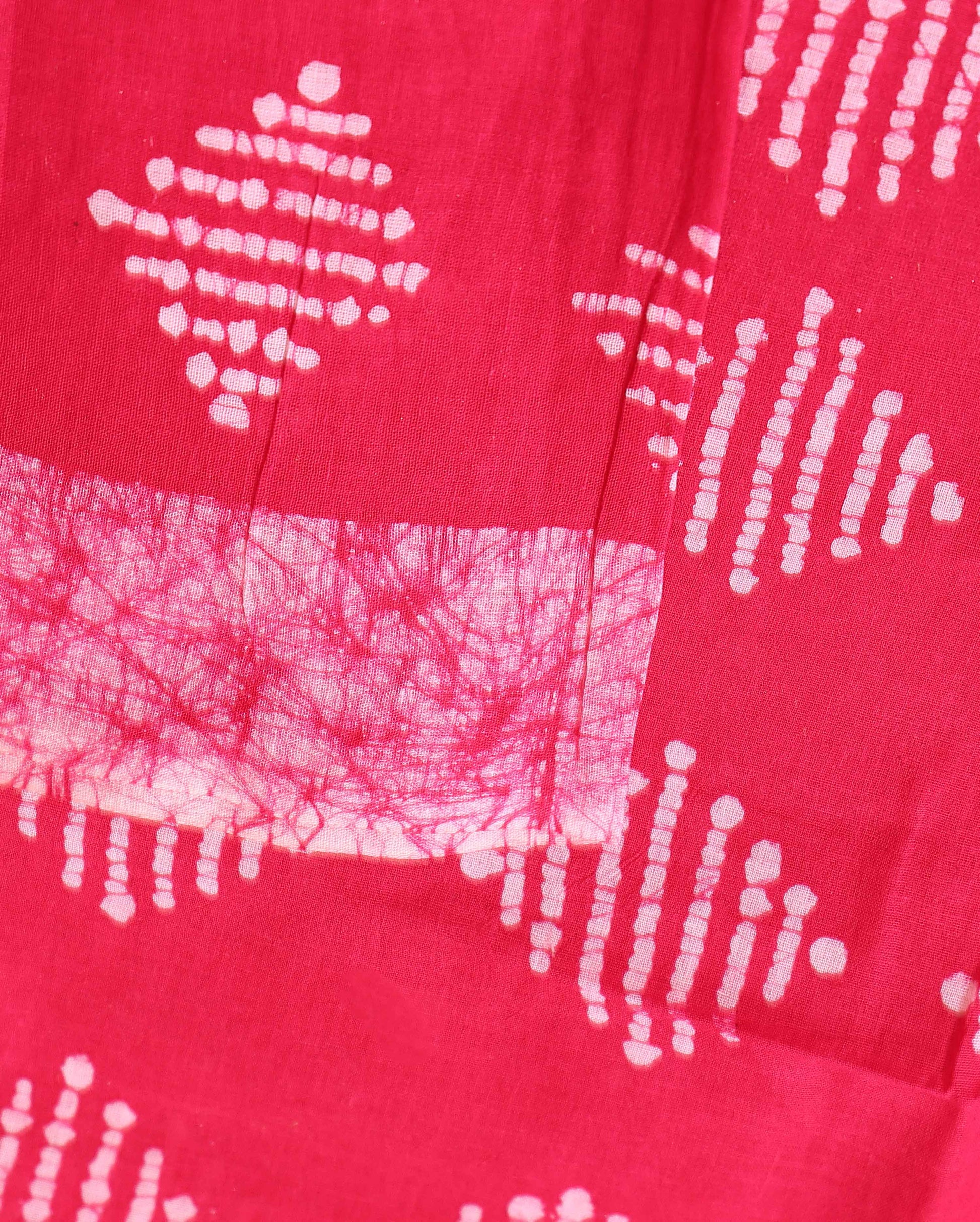 Traditional Sungudi Cotton Saree with Intricate Bandhani-Style Prints  - Red