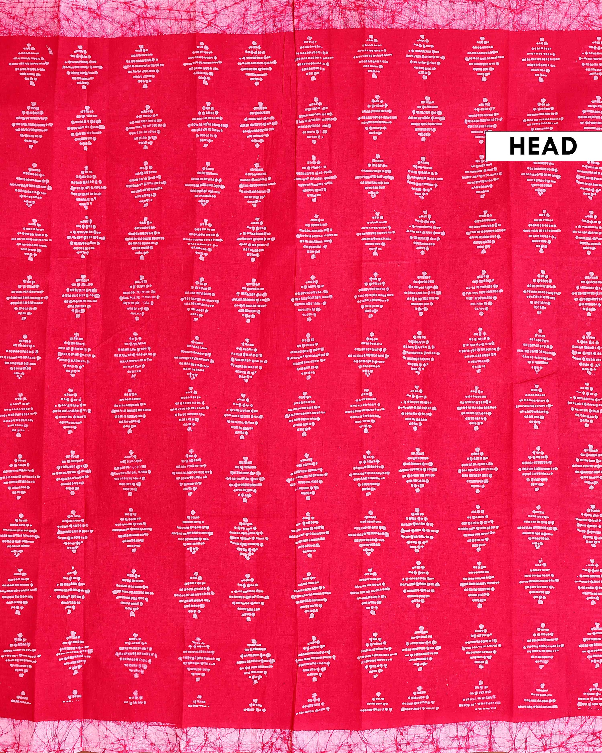 Traditional Sungudi Cotton Saree with Intricate Bandhani-Style Prints  - Red