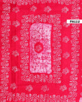 Traditional Sungudi Cotton Saree with Intricate Bandhani-Style Prints  - Red