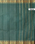 Traditional Sungudi Cotton Saree with Rich Peacock Zari Border and Checked Design - Dark Green