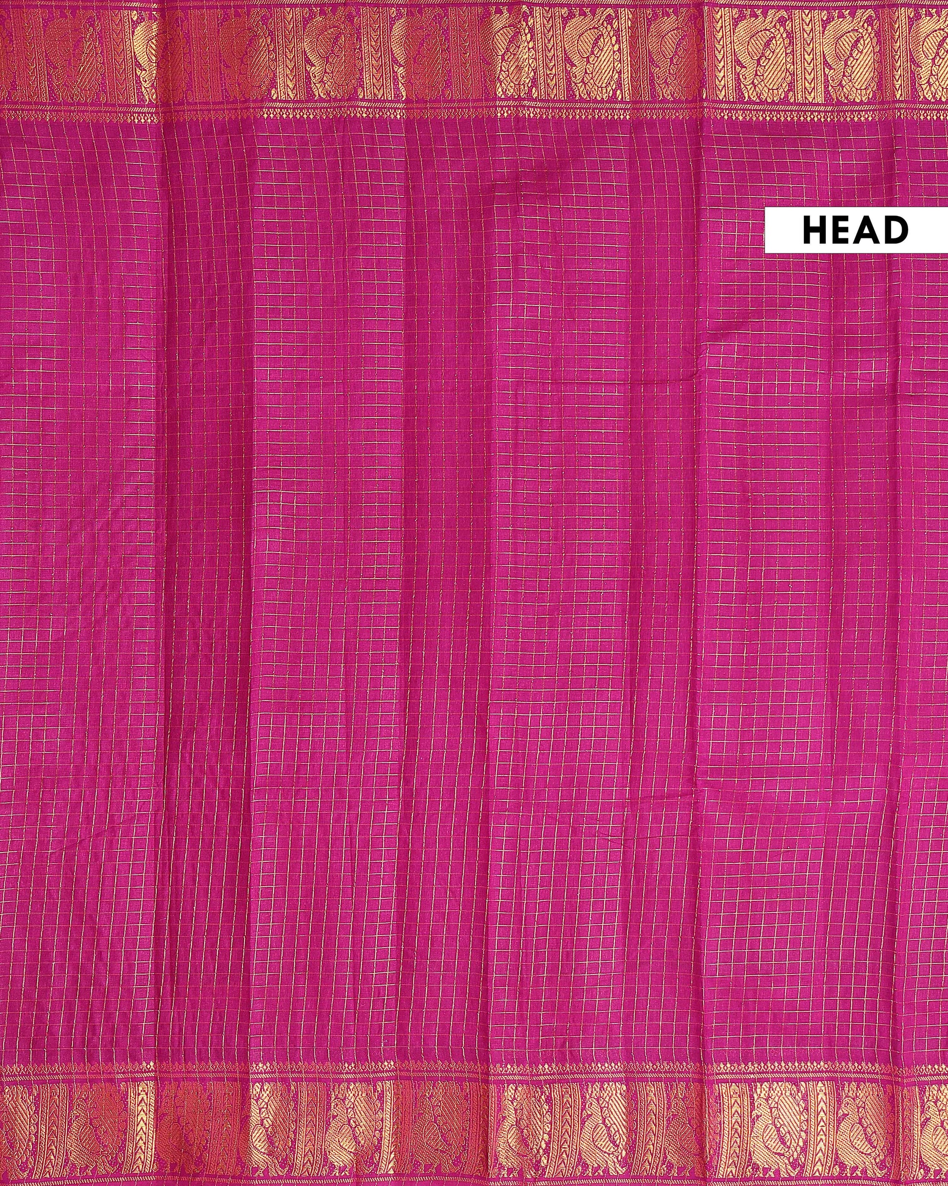 Traditional Sungudi Cotton Saree with Rich Peacock Zari Border and Classic Checked Pattern - Purple