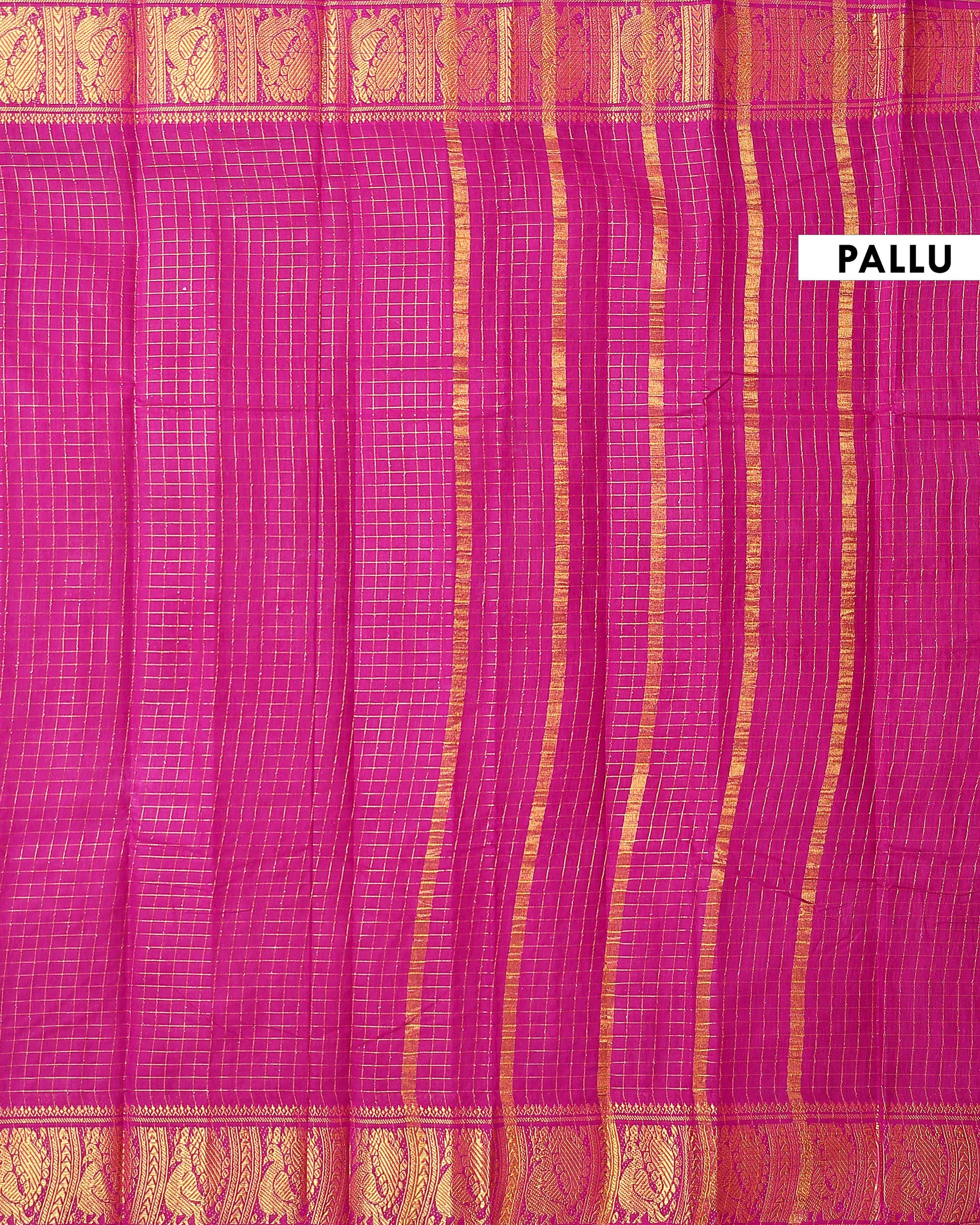 Traditional Sungudi Cotton Saree with Rich Peacock Zari Border and Classic Checked Pattern - Purple