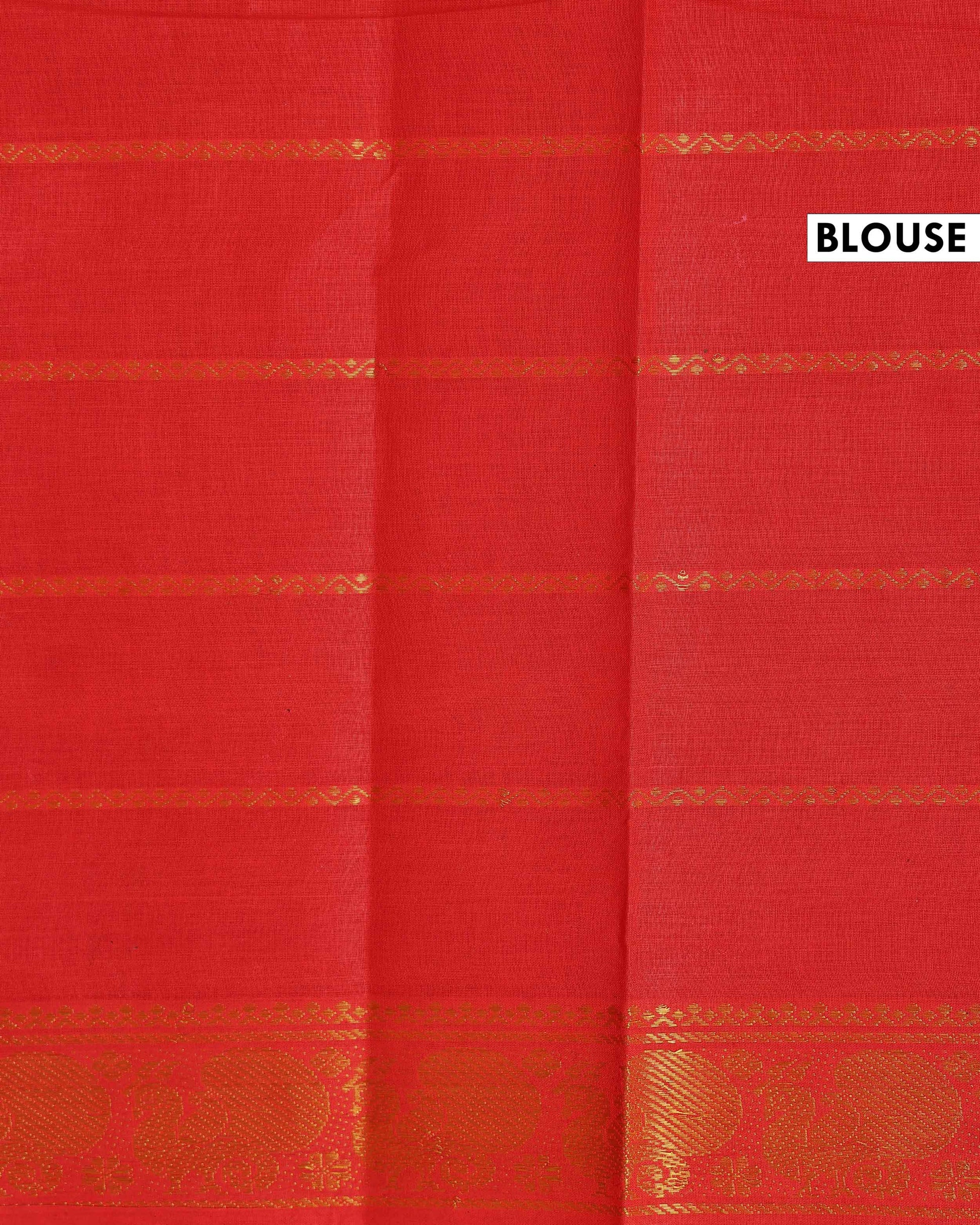 Traditional Sungudi Cotton Saree with Striped Body and Rich Zari Border - Green