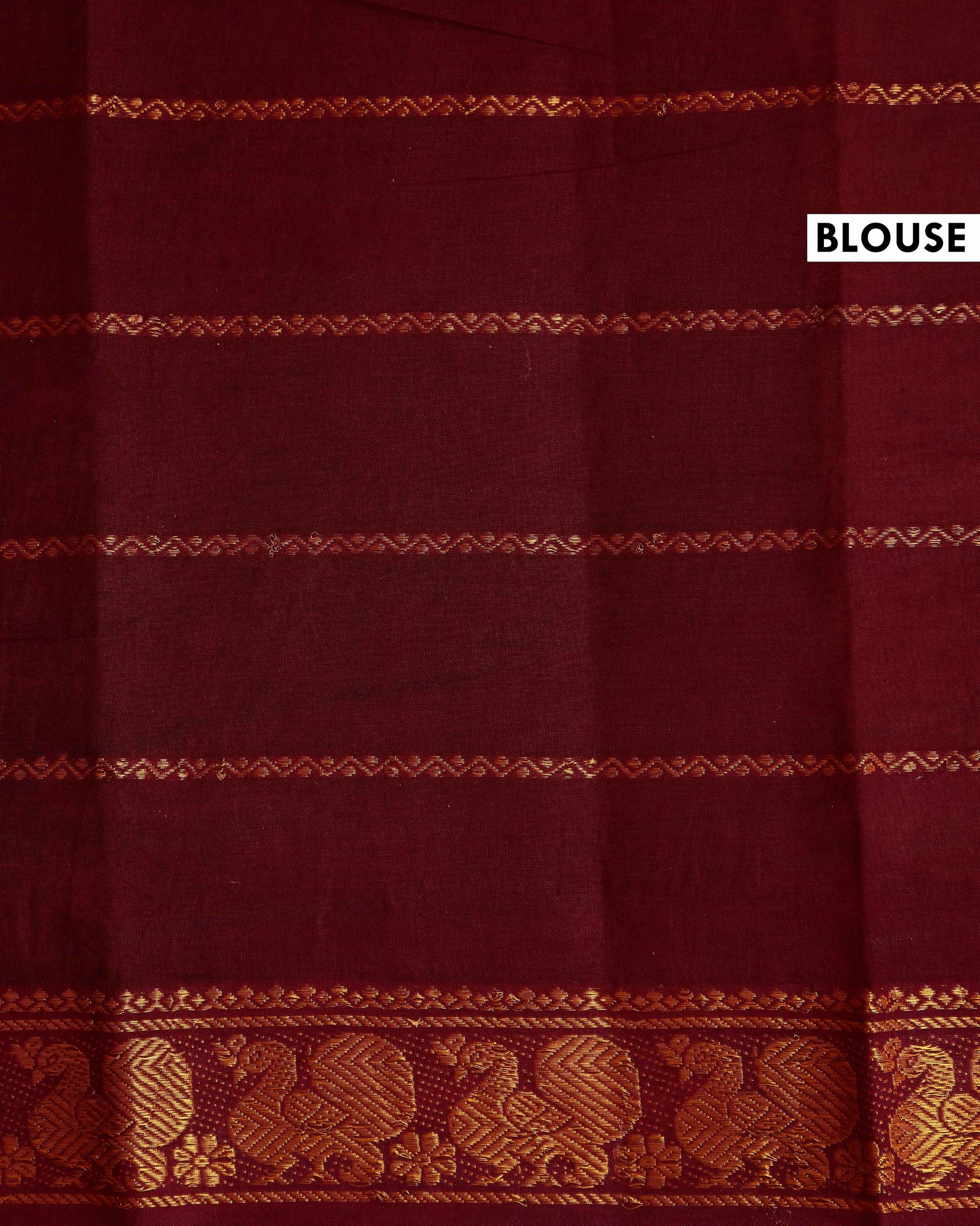 Traditional Sungudi Cotton Saree with Striped Body and Rich Zari Border  - Light Brown