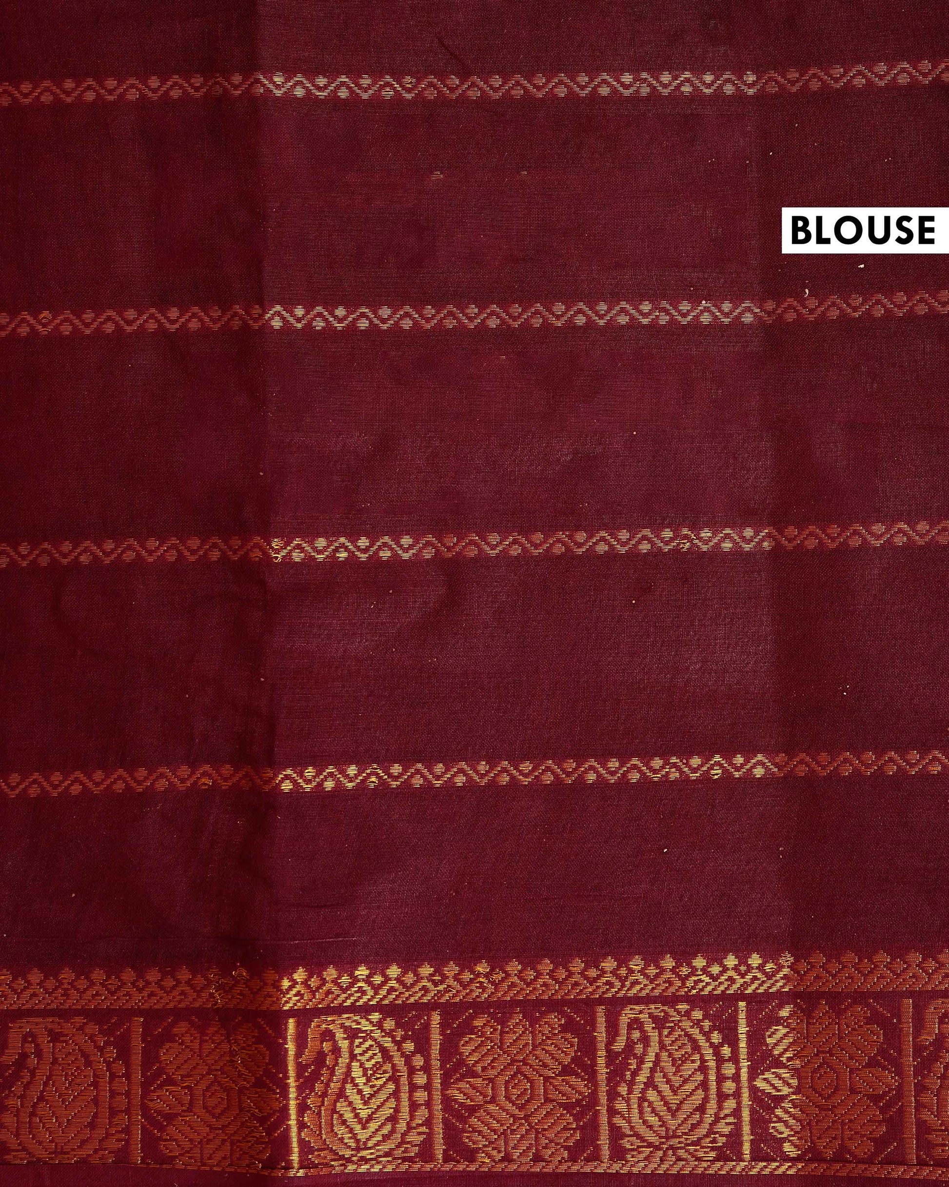Traditional Sungudi Cotton Saree with Striped Body and Rich Zari Border  - Onion Pink-one