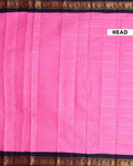 Traditional Sungudi Cotton Saree with Striped Body and Rich Zari Border - Rose Pink
