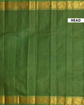 Traditional Sungudi Cotton Saree with Zari Checks and Decorative Zari Border - Green