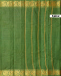 Traditional Sungudi Cotton Saree with Zari Checks and Decorative Zari Border - Green