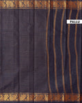 Traditional Sungudi Saree with Intricate Golden Zari Peacock Border and Fine Check Pattern - Navy Blue