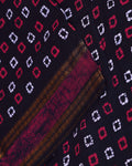 Traditional Traditional Sungudi Cotton Saree with Traditional Bandhani Square Motifs and Contrast Border - Black