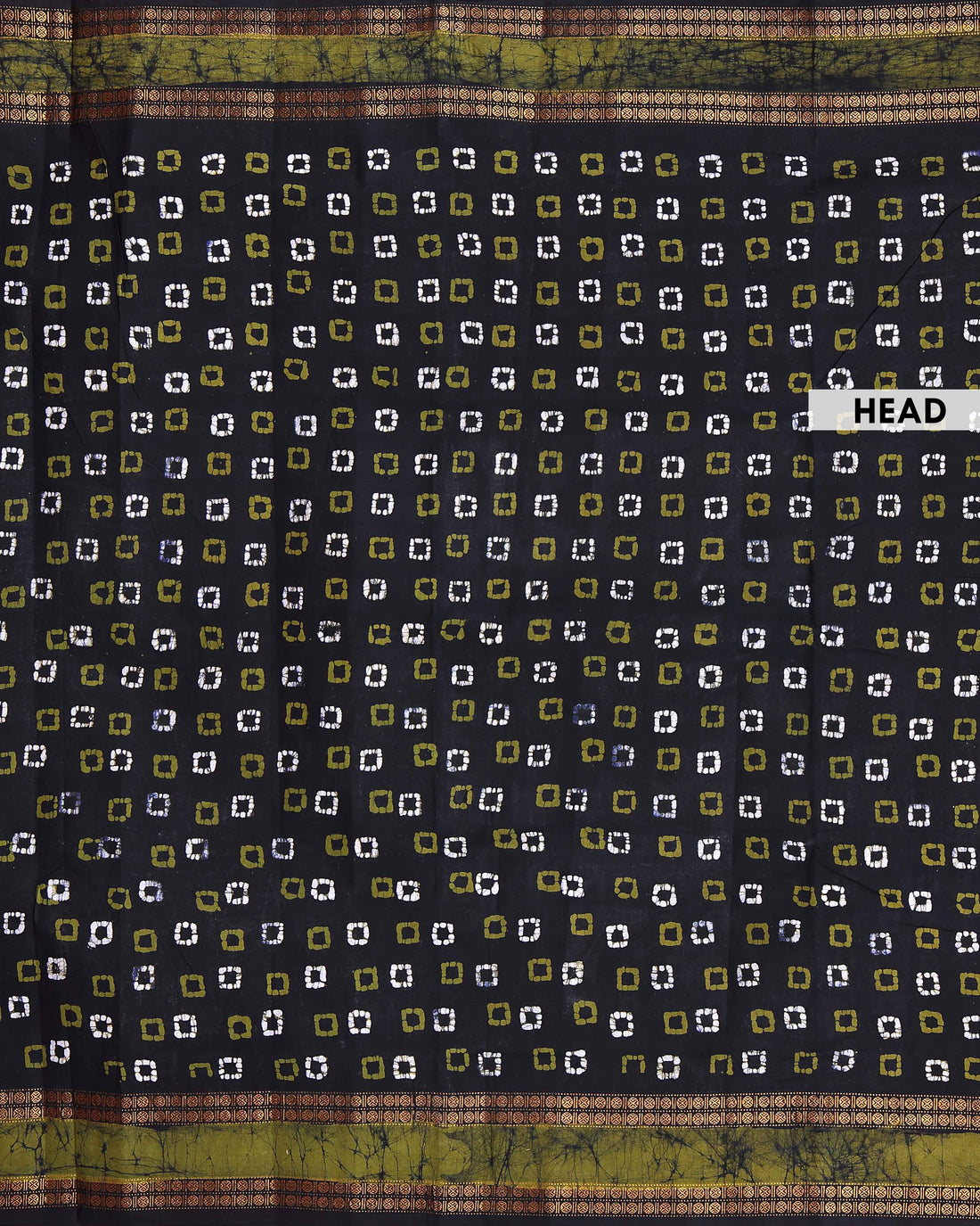 Traditional Traditional Sungudi Cotton Saree with Traditional Bandhani Square Motifs and Contrast Border - Dark Green