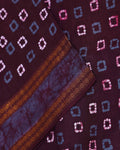 Traditional Traditional Sungudi Cotton Saree with Traditional Bandhani Square Motifs and Contrast Border - Purple