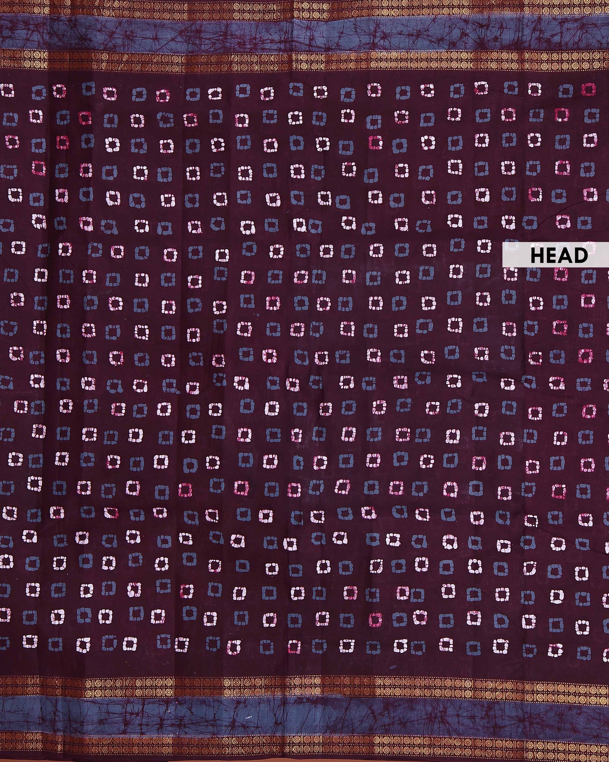 Traditional Traditional Sungudi Cotton Saree with Traditional Bandhani Square Motifs and Contrast Border - Purple