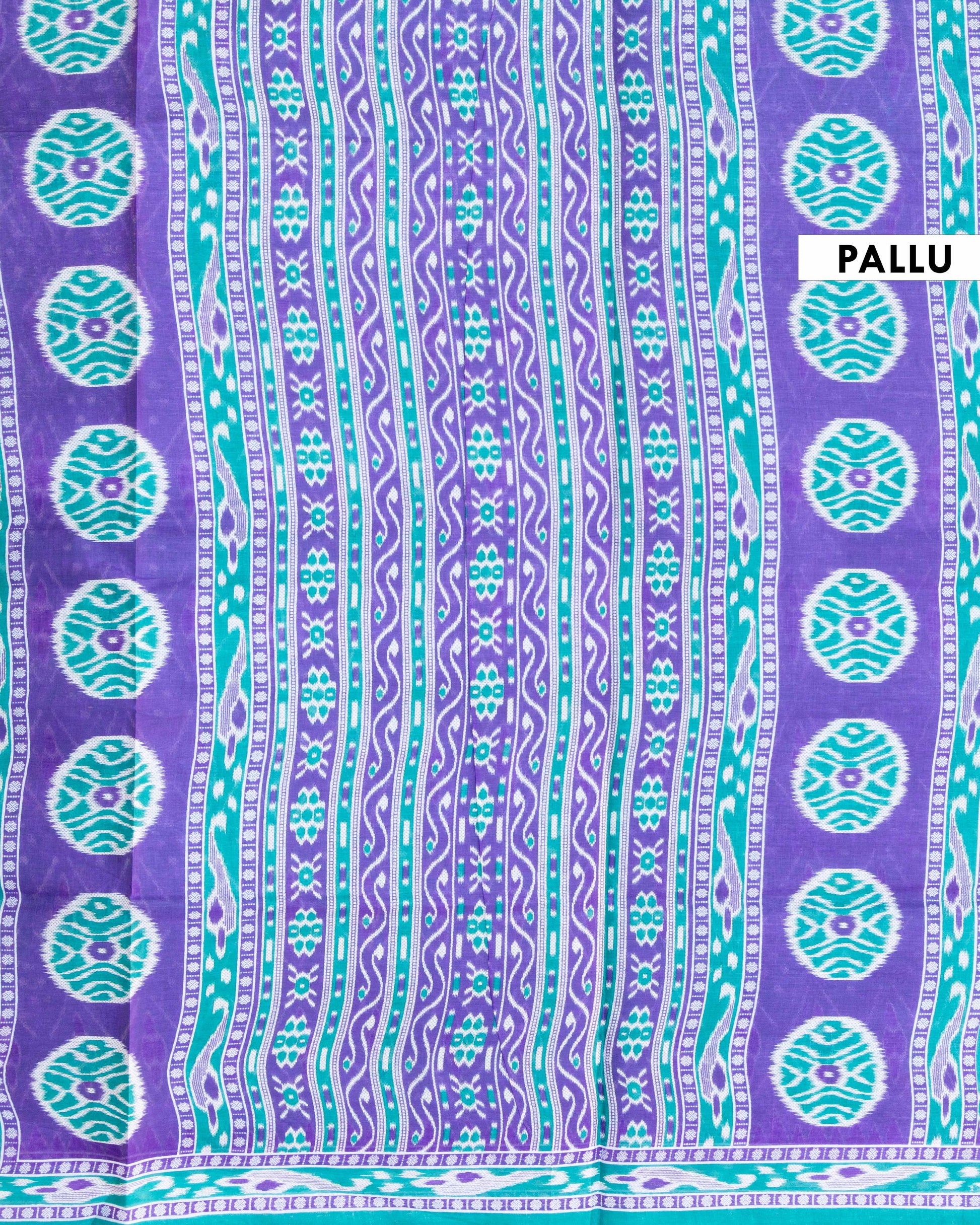 Traditional Voile Cotton Saree with All Over Ikkat Motifs and Zari Woven Border - Blue