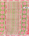 Traditional Voile Cotton Saree with All Over Ikkat Motifs and Zari Woven Border - Red