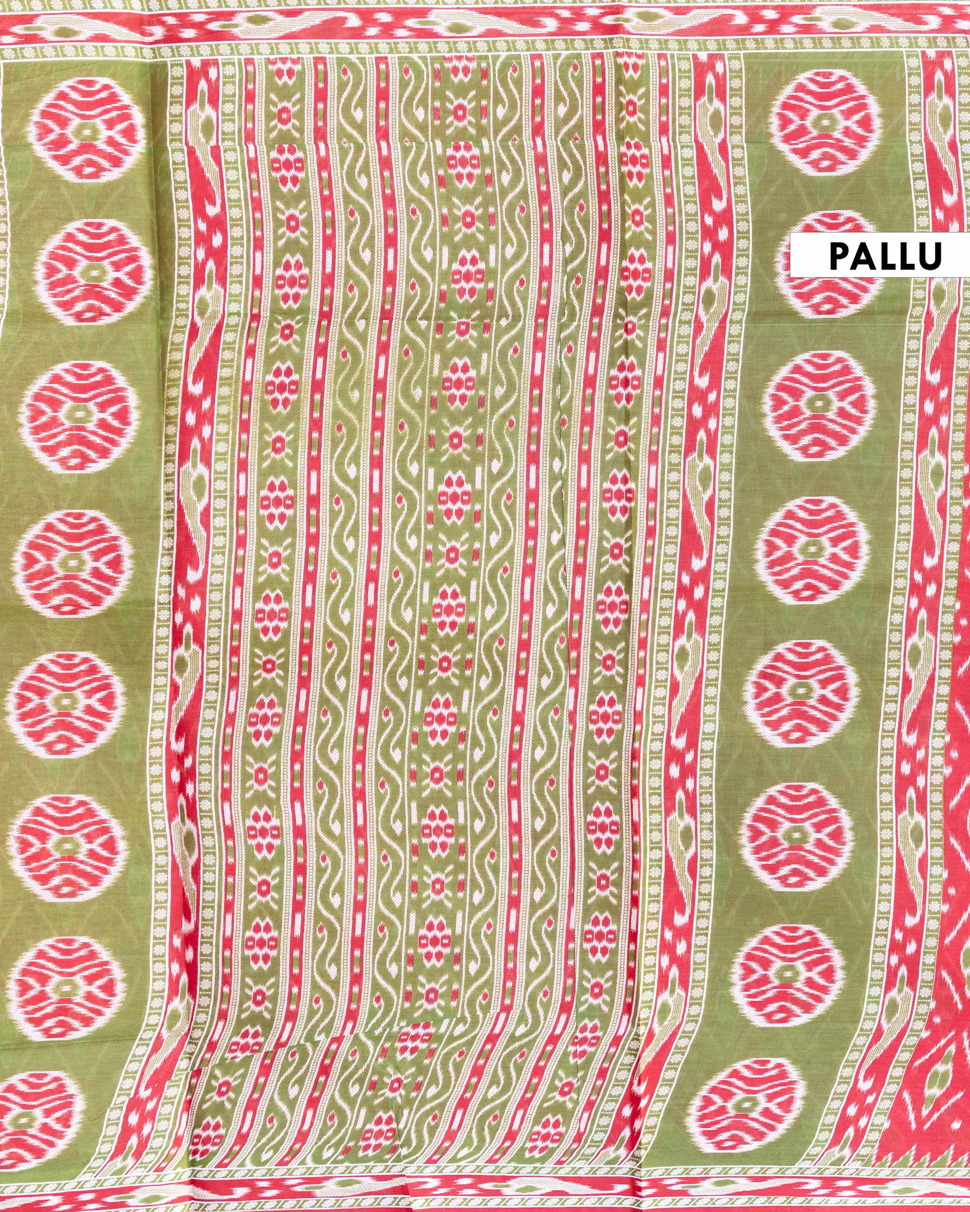 Traditional Voile Cotton Saree with All Over Ikkat Motifs and Zari Woven Border - Red