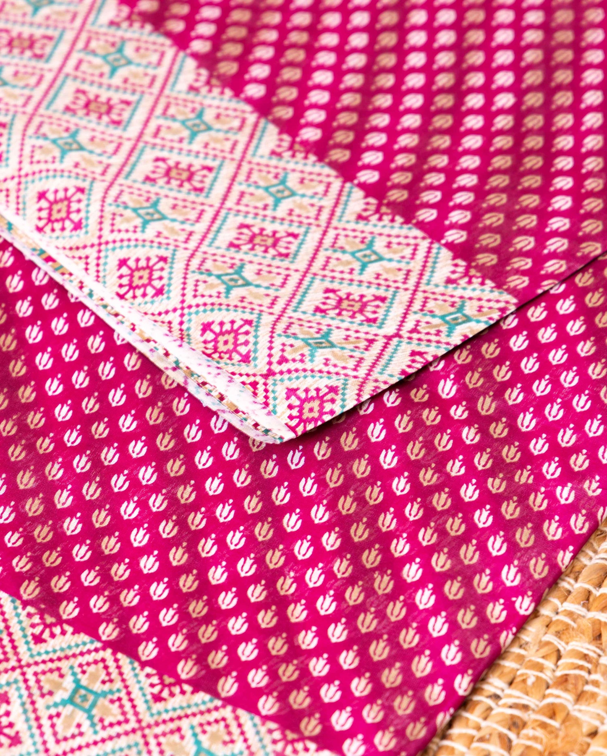 Traditional Voile Cotton Saree with Butti and Bandhani Inspired Border - Purple