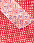 Traditional Voile Cotton Saree with Woven Buti and Detailed Border Design - Red
