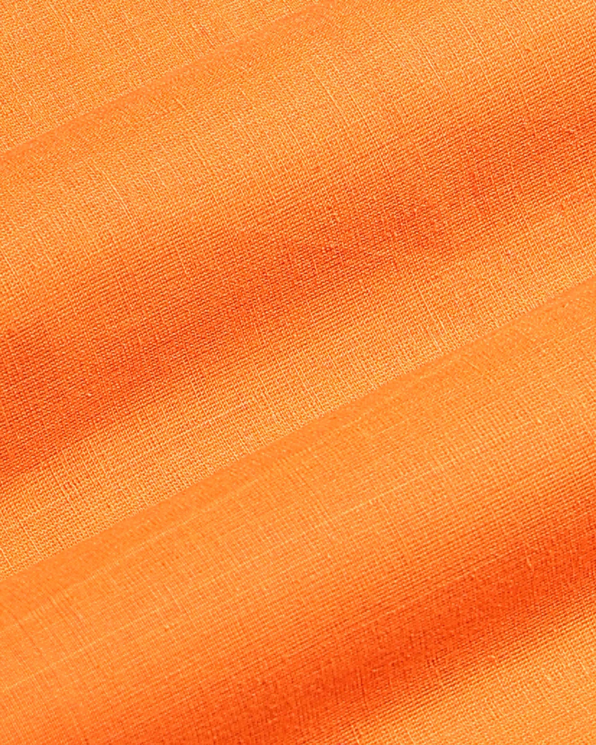 Traditional Women Cotton 1 Meter Blouse Material with Traditional Woven Zari Border - Orange