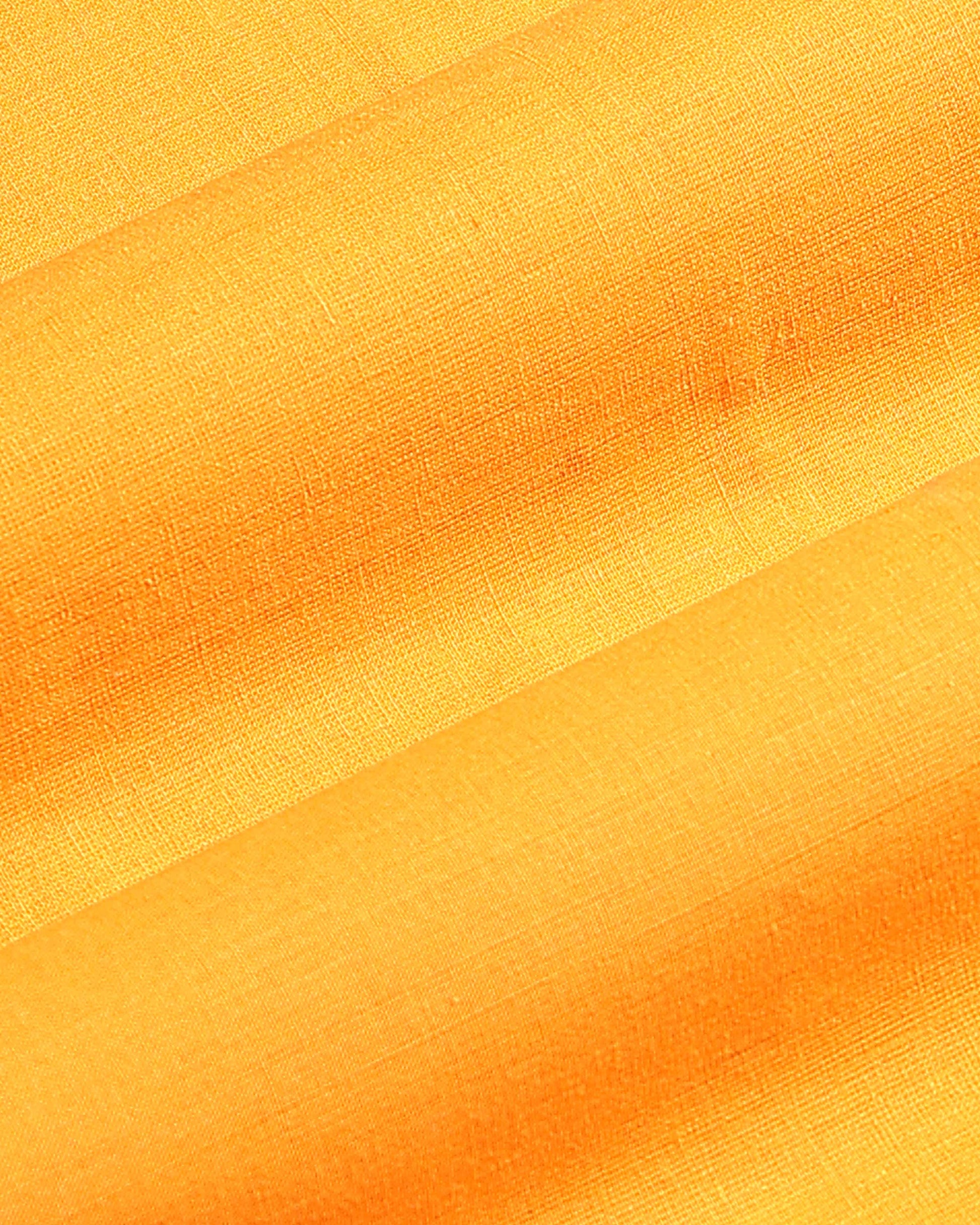 Traditional Women Cotton 1 Meter Blouse Material with Traditional Woven Zari Border - Yellow