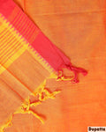 Traditional Women’s Unstitched Salwar Material Set with Dupatta 2.25 Mtr - Orange