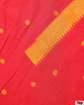 Traditional Women’s Unstitched Salwar Material Set with Woven Motif Top 2.5 Mtr Contrast Border - Red