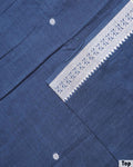 Traditional Women’s Unstitched Salwar Material Set with Woven Motif Top 2.5 Mtr with Contrast Border – Blue