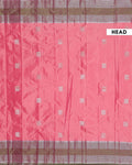 Traditional Zari Woven Soft Silk Saree with Striped Border - Pink