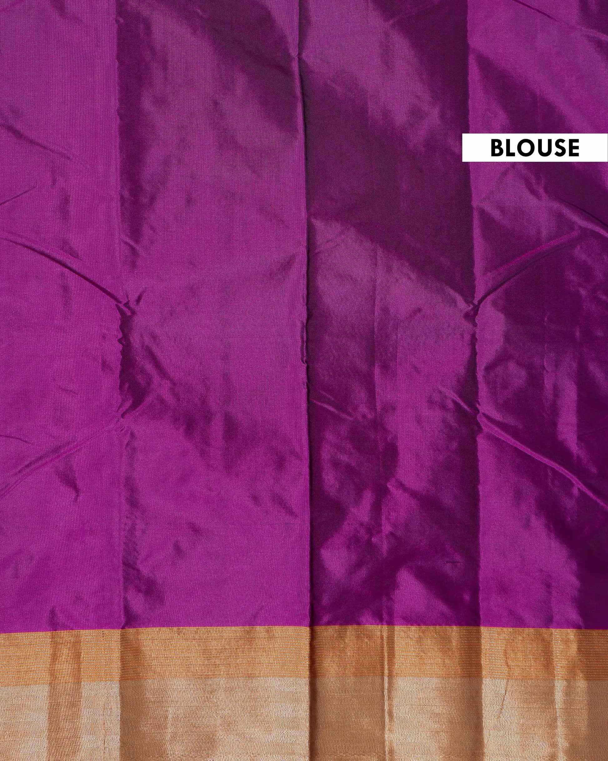 Traditional Zari Woven Soft Silk Saree with Striped Border - Purple