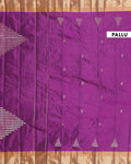 Traditional Zari Woven Soft Silk Saree with Striped Border - Purple